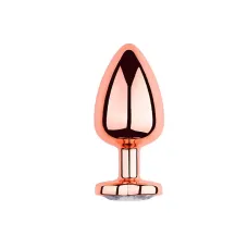 Plug Anal em Metal Rose Formato de Coração Tamanho M