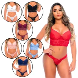 Conjunto Fio Poliane Rendado com Lacinho Conjunto Fio Poliane Rendado com Lacinho