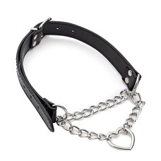 Coleira Bondage com Corrente e Detalhe de Coração