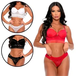 Conjunto em Renda com Bojo Stella Patitex Conjunto em Renda com Bojo Stella Patitex