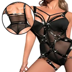 Harness Corporal com Cinta Liga Ajustável