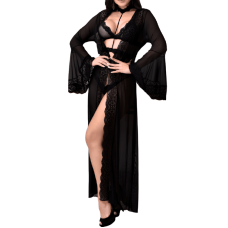 Robe Longo em Tule e Renda Lindo Sensualle