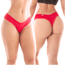 Tanga em Lycra e Renda Cristal