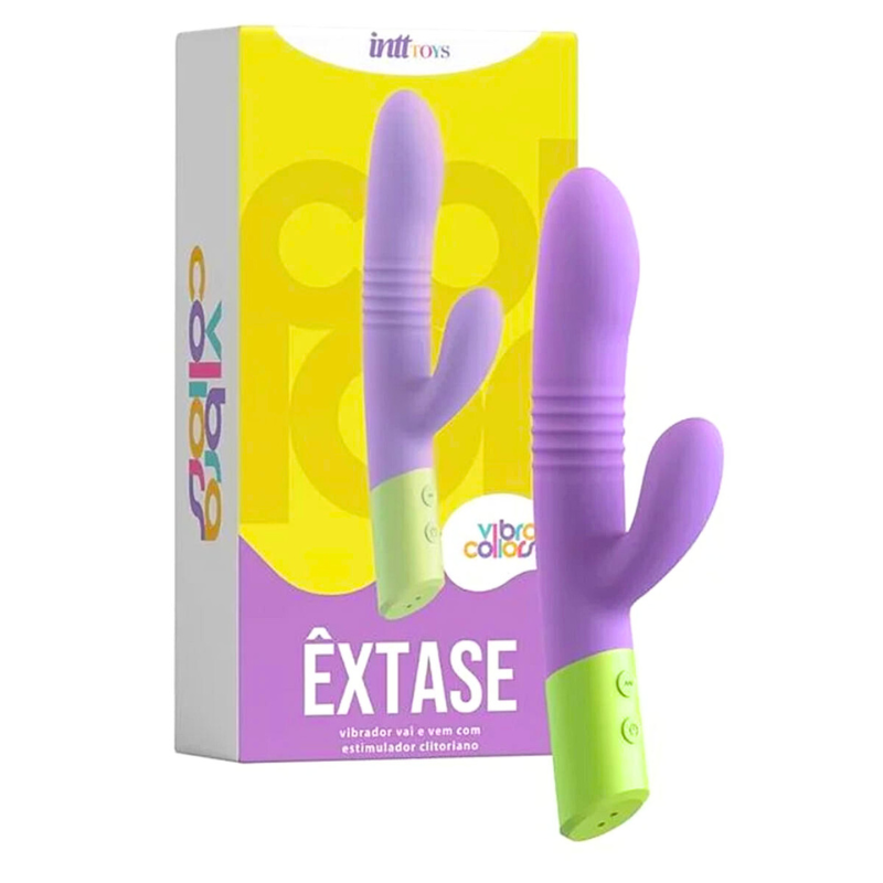 Vibrador com Movimento de Vai e Vem Extase Linha Vibra Collors