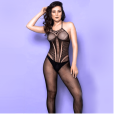 Bodystocking Sensual Detalhes em Arrastão Yaffa