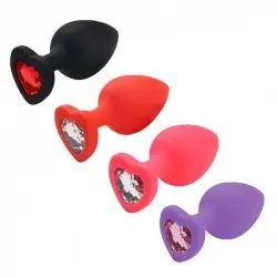 Plug Anal em Silicone Base Coração Médio Plug Anal em Silicone Base Coração Médio