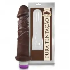 Pênis Realístico Aromático de Chocolate com Vibro - 18 X 4,4 CM Pênis Realístico Aromático de Chocolate com Vibro - 18 X 4,4 CM