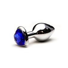 Plug Anal em Metal Grande Base Coração e Cristal Colorido
