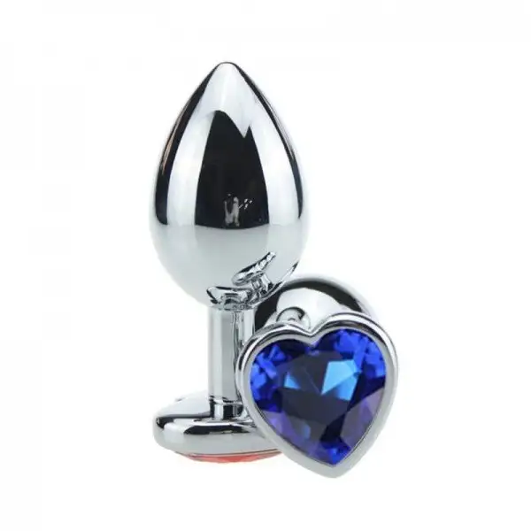 Plug Anal Jóia em Aço M Base Coração e Cristal Colorido Plug Anal Jóia em Aço M Base Coração e Cristal Colorido