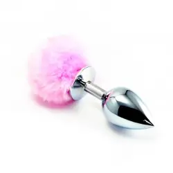Plug Anal Coelho Pom Pom em Aço Tamanho M Plug Anal Coelho Pom Pom em Aço Tamanho M