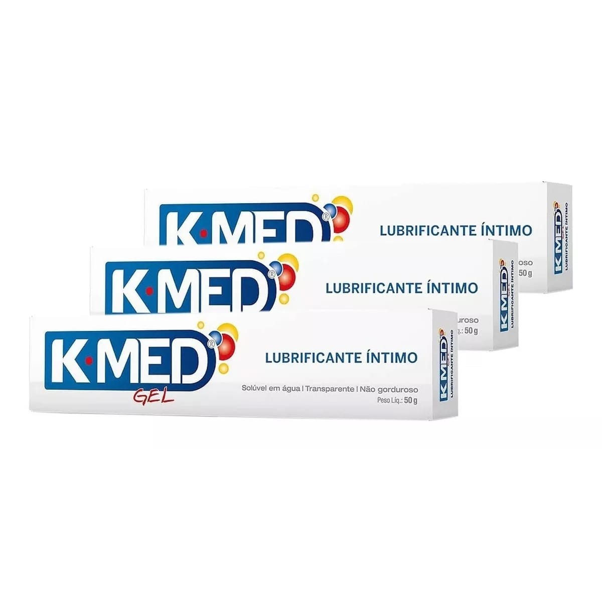 Kit Gel Lubrificante Íntimo Neutro K-Med com 3 Unidades