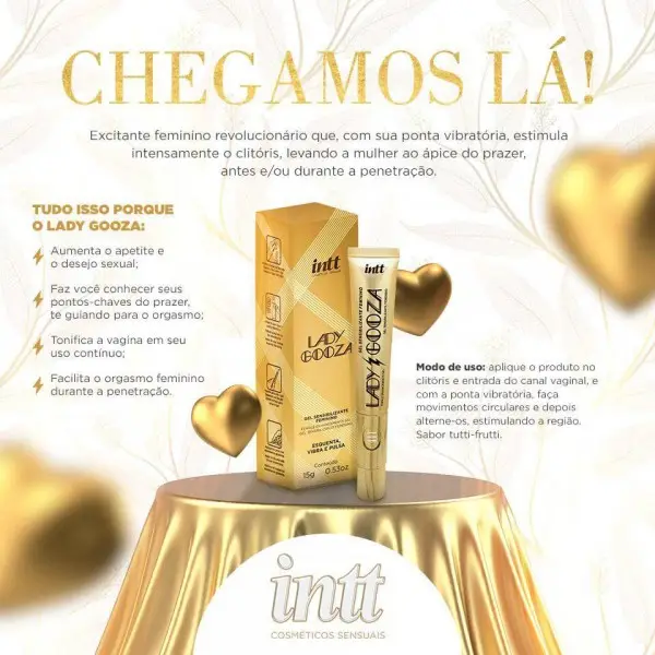 Lady Gooza Gel Sensibilizante Feminino com Ponta Vibratória Lady Gooza Gel Sensibilizante Feminino com Ponta Vibratória