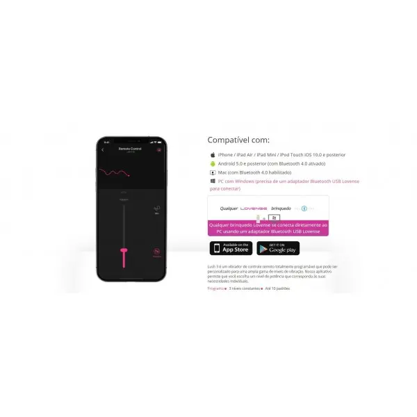 Lush 3 by Lovense Vibrador para Casal Longa Distância com Aplicativo Lush 3 by Lovense Vibrador para Casal Longa Distância com Aplicativo