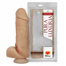 Pênis Realístico com Escroto e Ventosa 18 cm x 5 cm