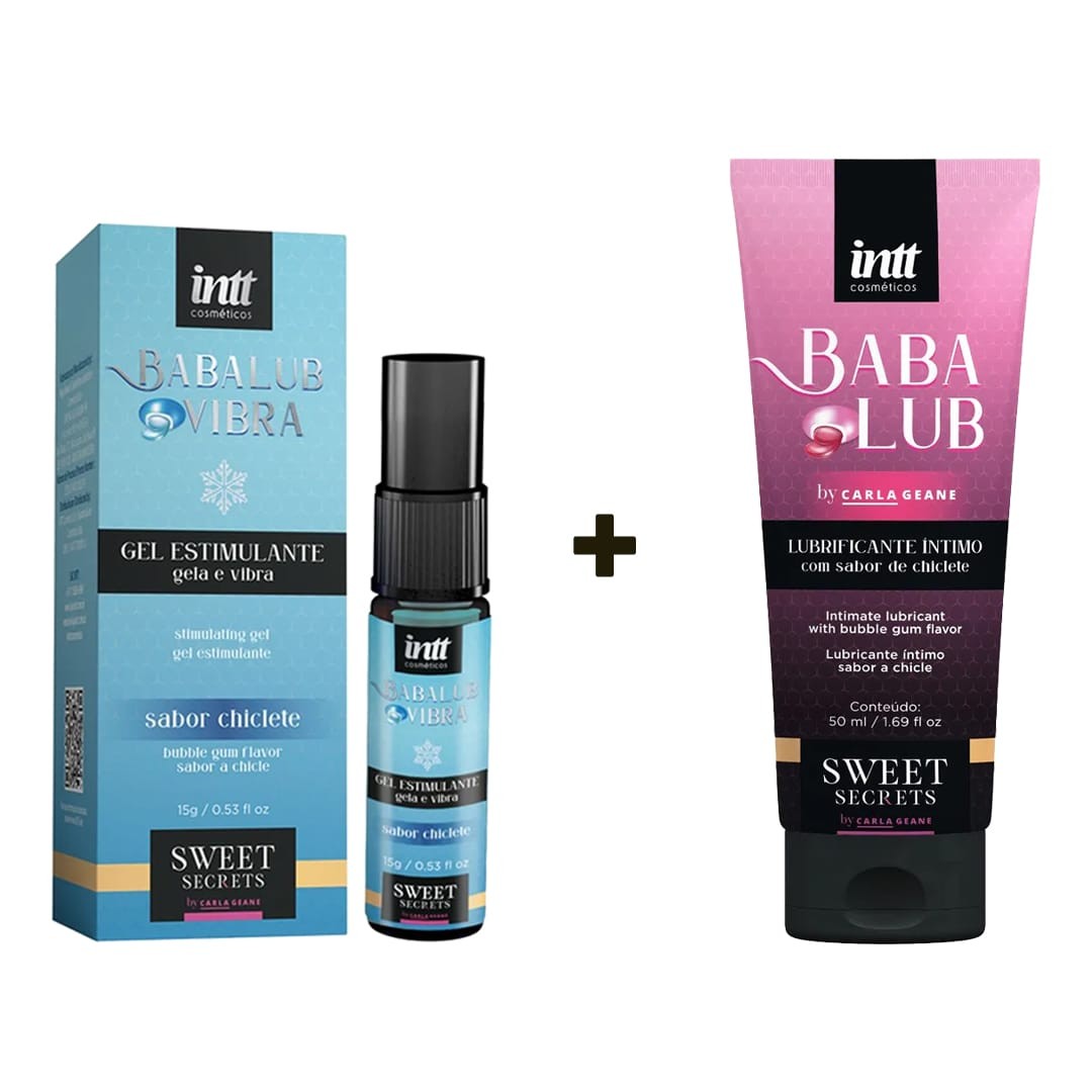 Kit Babalub ICE com Lubrificante + Babalub Vibra Ice Chiclete Intt