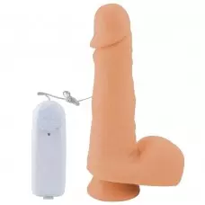 Pênis Realístico com Escroto, Ventosa e Vibro - 18x4,4cm Pênis Realístico com Escroto, Ventosa e Vibro - 18x4,4cm