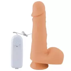 Pênis Realístico com Escroto, Ventosa e Vibro - 18x4,4cm Pênis Realístico com Escroto, Ventosa e Vibro - 18x4,4cm