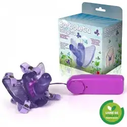 Estimulador Feminino Borboleta Mágica com Mini Pênis Lilás Estimulador Feminino Borboleta Mágica com Mini Pênis Lilás