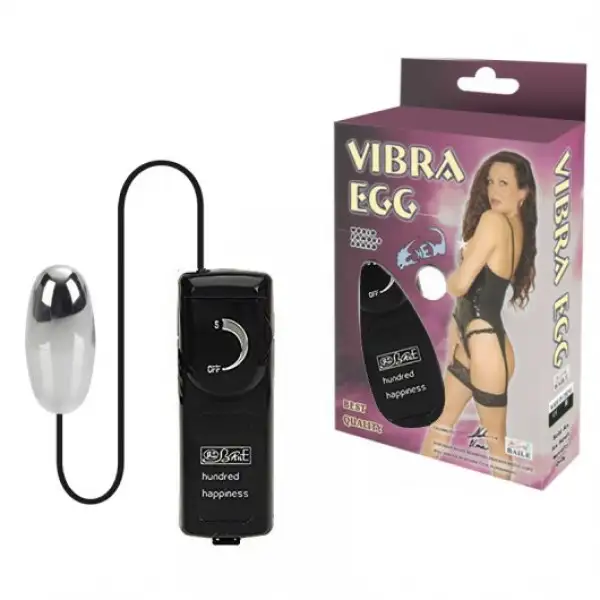 Vibra Egg - Bullet Cromado com Controle Remoto com Fio Vibra Egg - Bullet Cromado com Controle Remoto com Fio