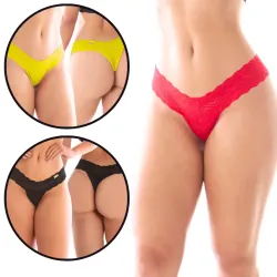 Tanga em Lycra e Renda Cristal Tanga em Lycra e Renda Cristal