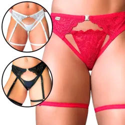 Calcinha com Perneira e Cinta-liga Ajustável Escrava Calcinha com Perneira e Cinta-liga Ajustável Escrava