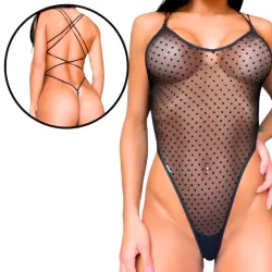 Body Sexy Fio Dental em Tule com Regulagem Aconteceu