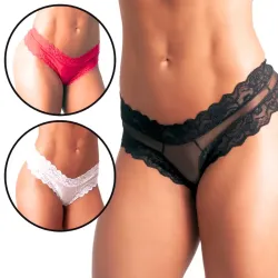 Calcinha Suspiro em Renda com Detalhes em Tule Super Confortável Calcinha Suspiro em Renda com Detalhes em Tule Super Confortável