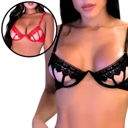 Sutiã Aberto em Lycra com Aro e Guipir Araruama