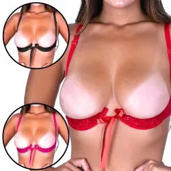 Sutiã Meia-Lua Aberto com Bordado e Regulagem Eu Posso Sutiã Meia-Lua Aberto com Bordado e Regulagem Eu Posso