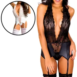 Body Sexy com Costas Nuas e Calcinha Fio Dental Detalhes