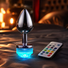 Plug Anal com LED Tamanho Grande 13 Cores e Controle Remoto