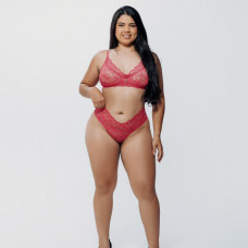 Conjunto Sensual Plus Size sem Bojo em Renda Karla