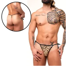 Cueca Masculina Fio Dental Cortininha Estampa Onça