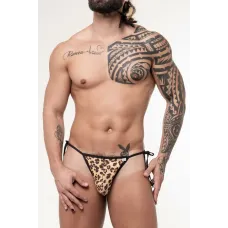 Cueca Masculina Fio Dental Cortininha Estampa Onça