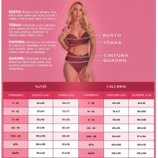 Conjunto Sexy com Sutiã Meia Taça e Calcinha Fio Dental em Tule Bordado