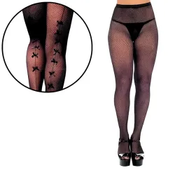 Meia-Calça Arrastão com Detalhes de Lacinhos Yaffa