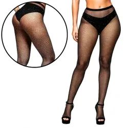 Meia Calça Arrastão com Strass Preta Meia Calça Arrastão com Strass Preta
