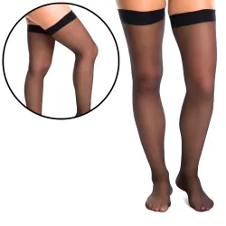 Meia-Calça 7/8 com Elástico Yaffa Preta Meia-Calça 7/8 com Elástico Yaffa Preta