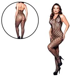 Macacão Bodystocking Arrastão com Strass Yaffa Macacão Bodystocking Arrastão com Strass Yaffa