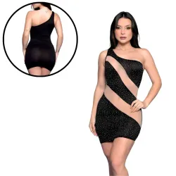 Vestido Sensual com Strass e Detalhes em Trule Yaffa