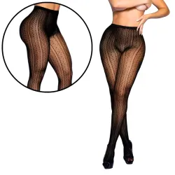 Meia-Calça Arrastão Vazado com Cintura Elástica e Transparência Yaffa Meia-Calça Arrastão Vazado com Cintura Elástica e Transparência Yaffa