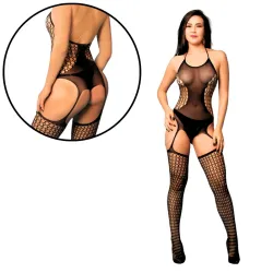 Macacão Bodystocking Rendado Sem Manga Ginger Macacão Bodystocking Rendado Sem Manga Ginger