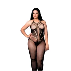 Bodystocking Sensual Detalhes em Arrastão Yaffa