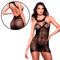 Mini Vestido Sensual Sem Manga e Decote nas Costas