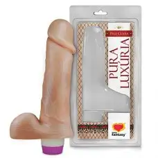 Pênis Realístico com Escroto e Vibro - 18x4,4cm Pênis Realístico com Escroto e Vibro - 18x4,4cm