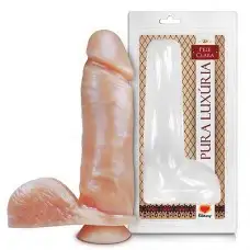 Pênis Realístico com Ventosa e Escroto 20x4,7cm