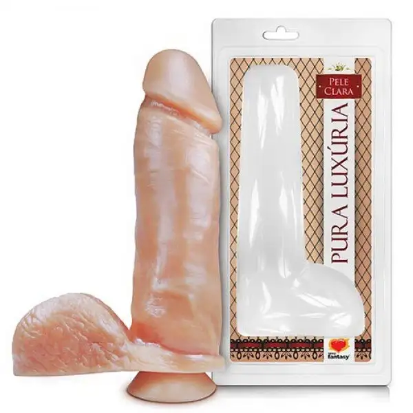 Pênis Realístico com Ventosa e Escroto 20x4,7cm