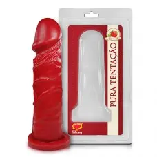 Pênis Realístico Aromático de Morango 15,3 x 4cm Pênis Realístico Aromático de Morango 15,3 x 4cm
