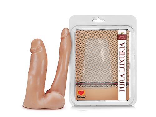 Pênis Realístico de Silicone para Dupla Penetração Prótese em silicone de um pênis realístico para dupla penetração