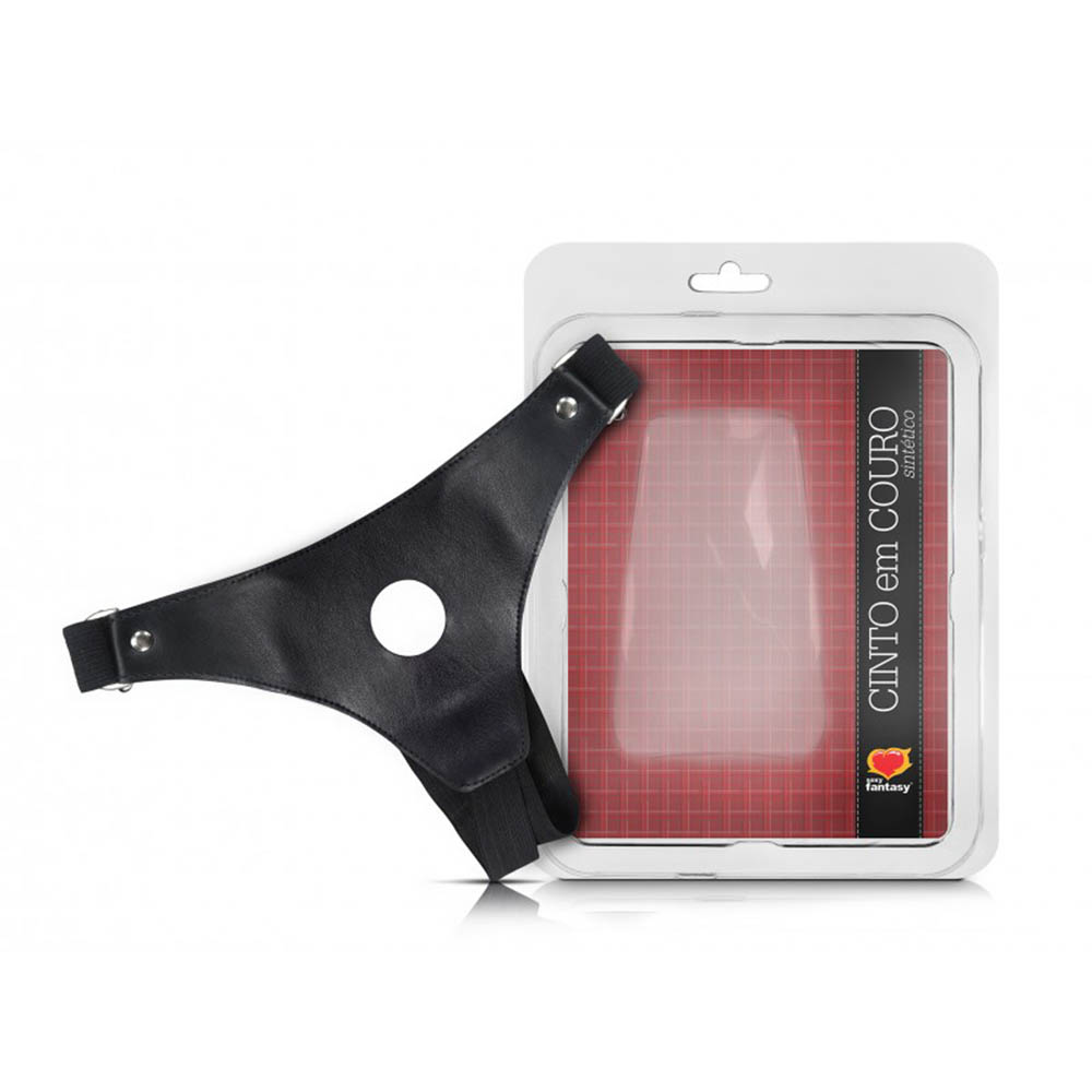 Cinto em Couro Sintético com Regulagem para Pênis de Boarracha Cinto em Couro Sintético com Regulagem para Pênis de Boarracha